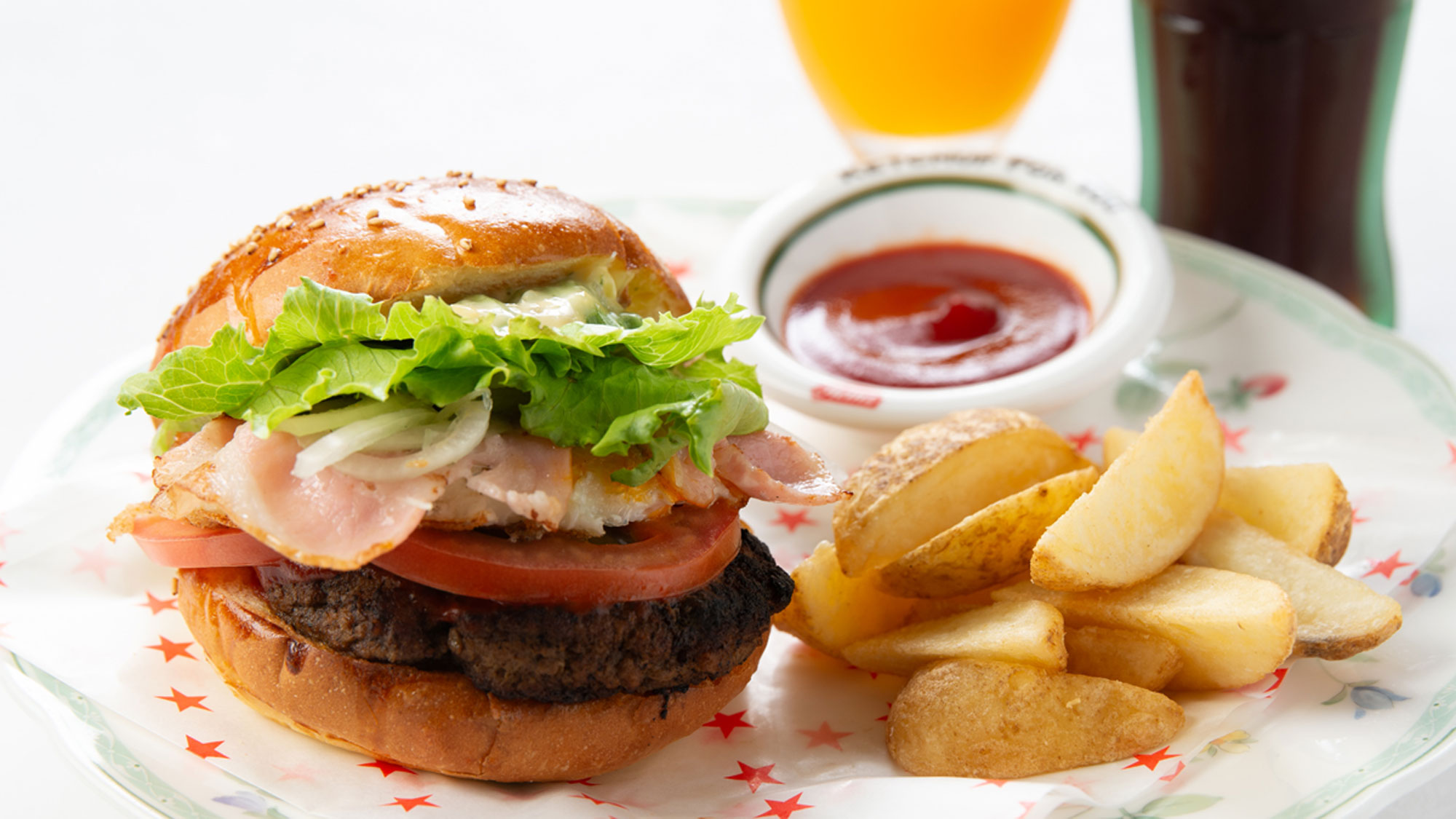 【選べる朝食】リソル佐世保風バーガー（ポテト付）イメージ