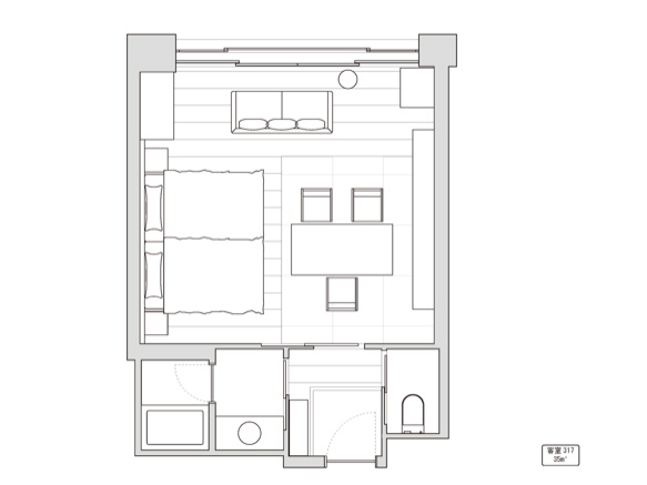 愛犬と泊まれる客室間取りイメージ(317)