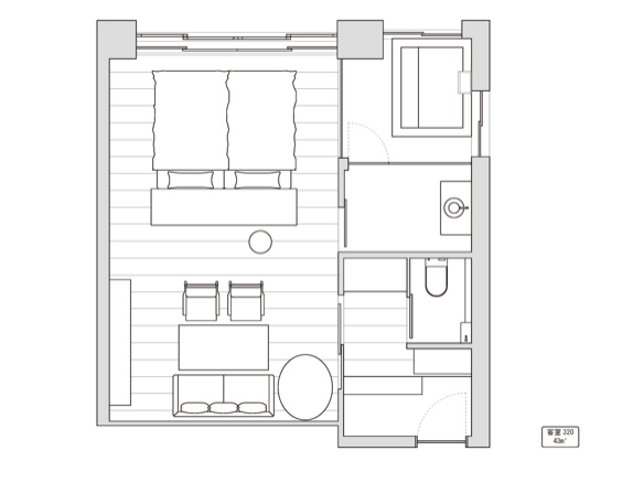 愛犬と泊まれる客室間取りイメージ(320)