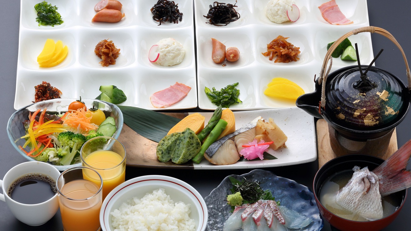 【ご朝食】料理内容の一部はバイキング方式で提供いたします。※イメージ