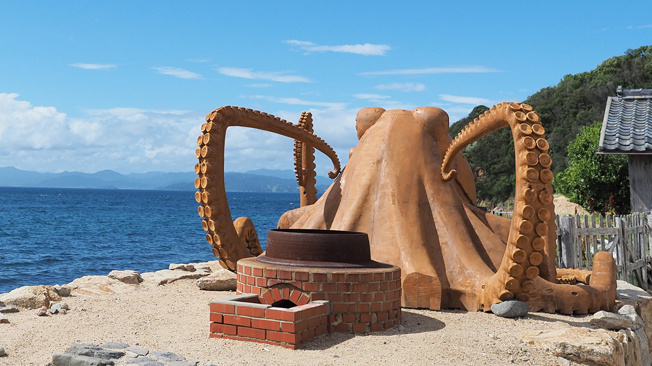 瀬戸内国際芸術祭作品 『ヤザイモン蛸』＠二十四の瞳映画村