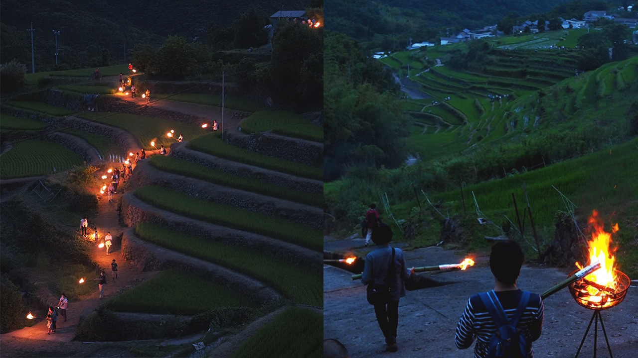 中山千枚田 虫送り