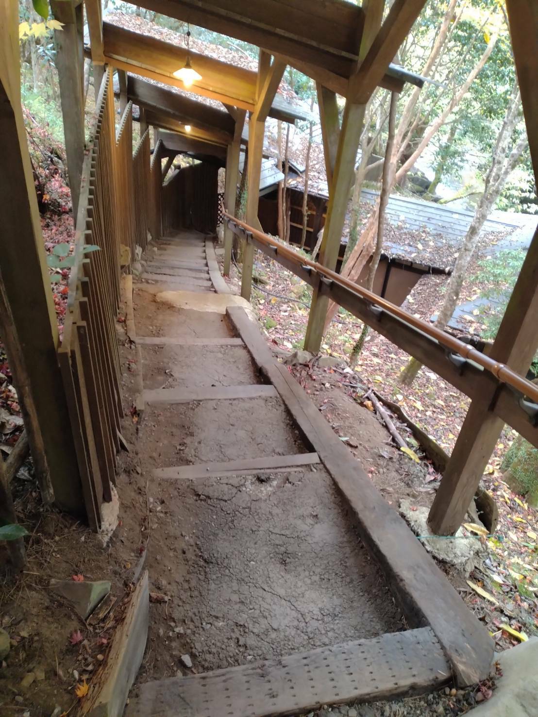 客室「かわせみ」までの道のり（※階段がございます）