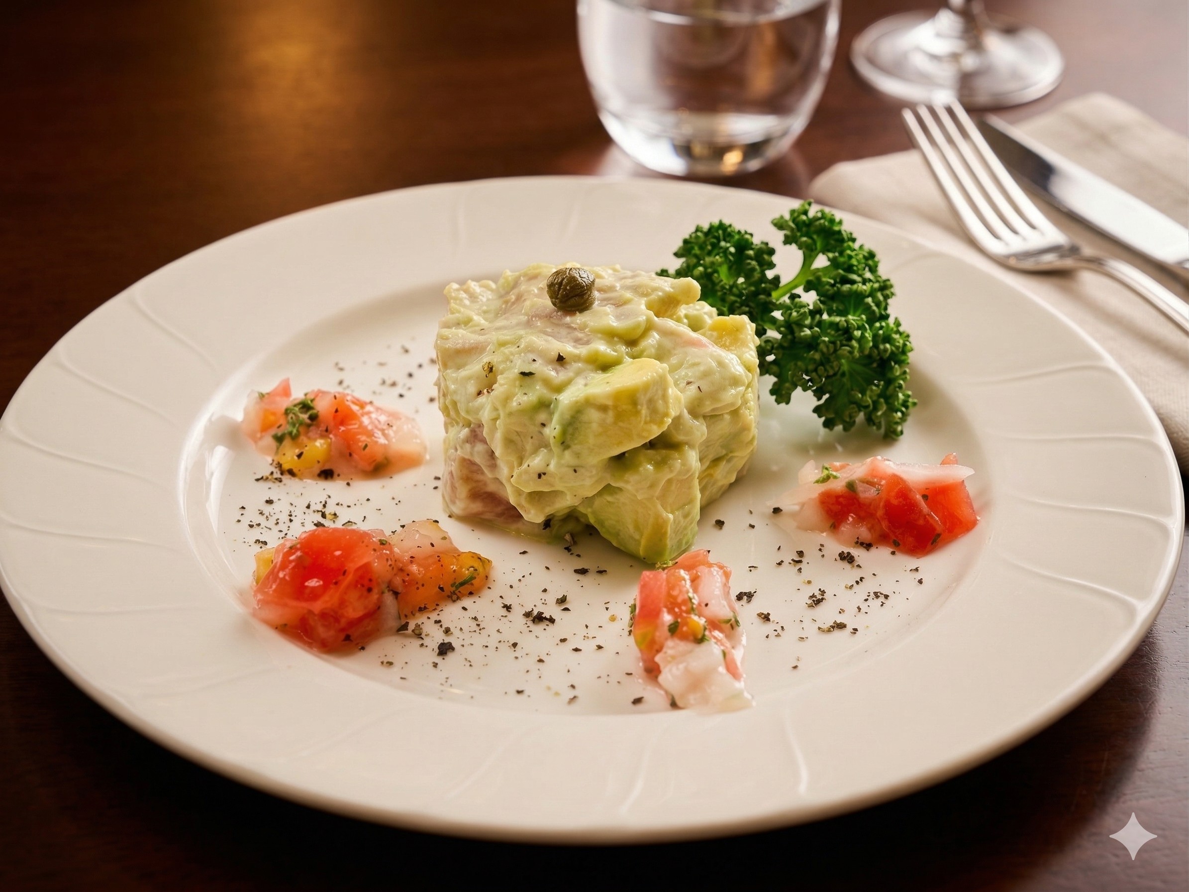 マグロとアボカドのセルクル仕立て