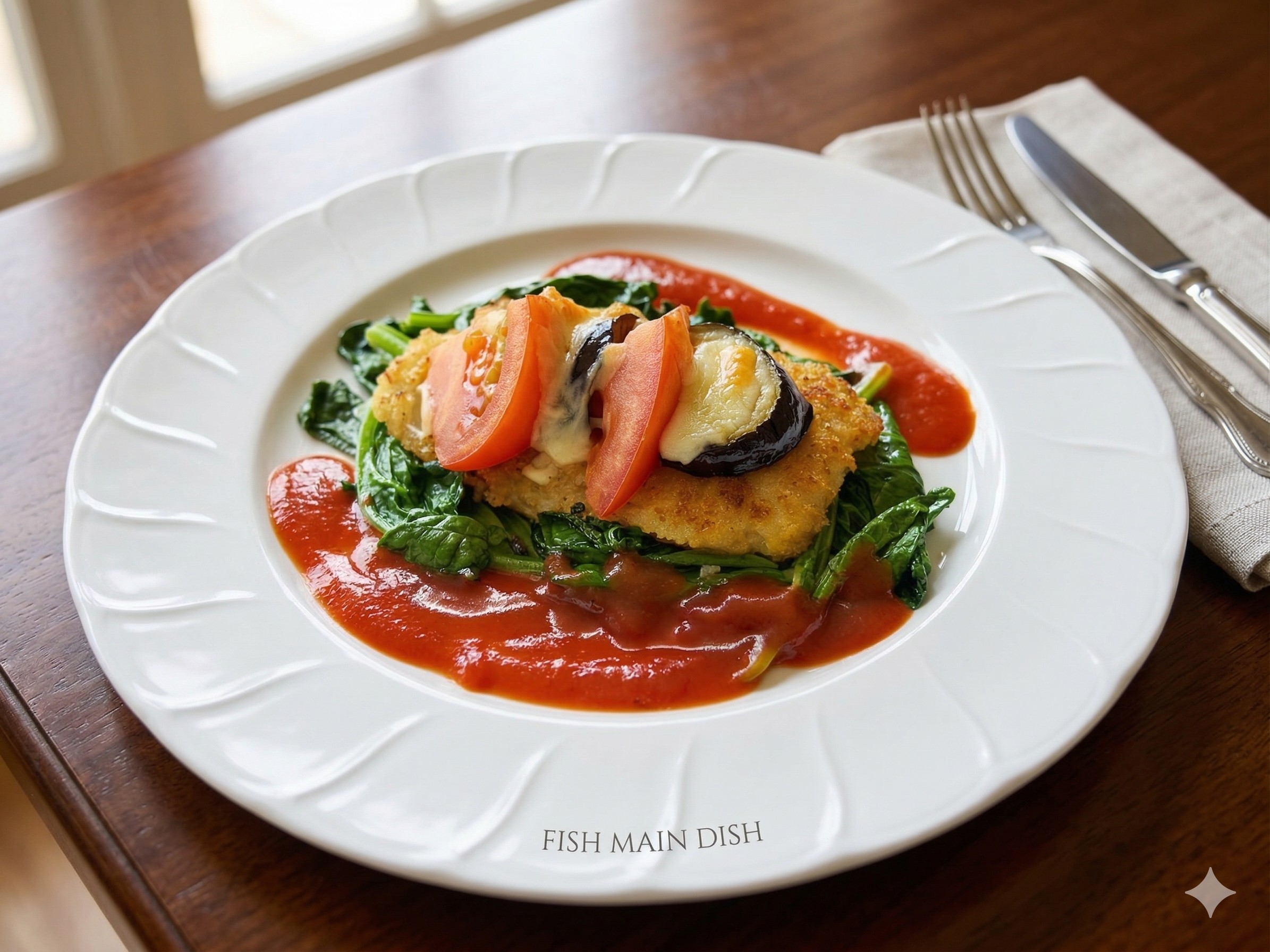 白身魚のフライチーズ焼き