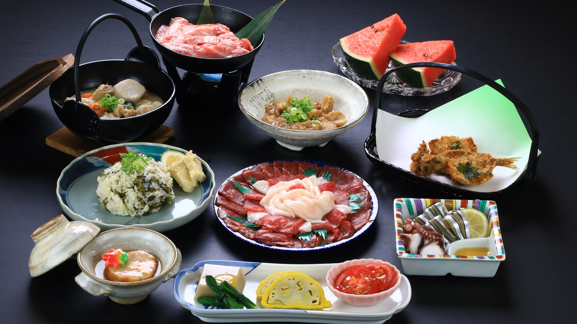 【グレードアップお食事一例】熊本の郷土料理をふんだんに使ったプチ贅沢を♪♪