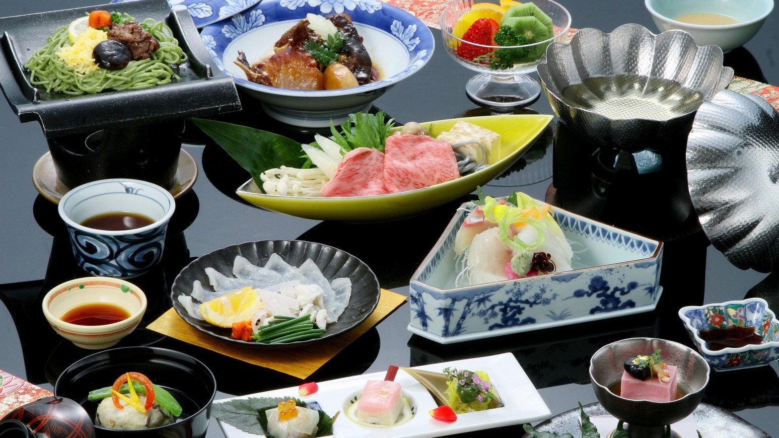 【萩の七彩】長萩名物「瓦そば」、山口名物「ふく刺し」、味わい深い「黒毛和牛しゃぶしゃぶ」人気の七品♪