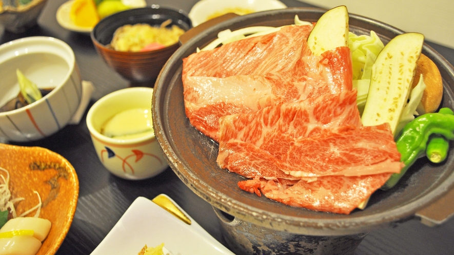 【夕食】十勝和牛陶板焼