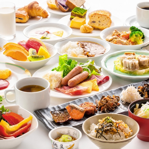 【ダブルルーム限定】ご夕食付にスペシャルアップグレード！栃木県産（那須どり）メイン料理＆ビュッフェ