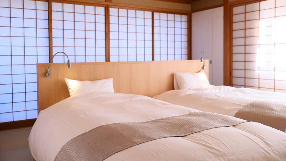 温泉露天風呂付和洋室/50~64平米【聚楽第】ベッドルーム