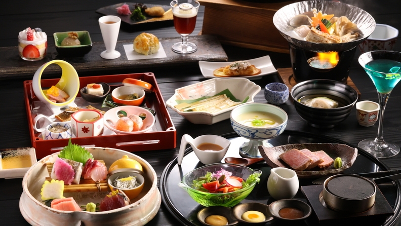 【20％OFF】【楽天スーパーSALE】〜極の宴〜客室ミニバー+飲み放題90分特典付／1泊2食付