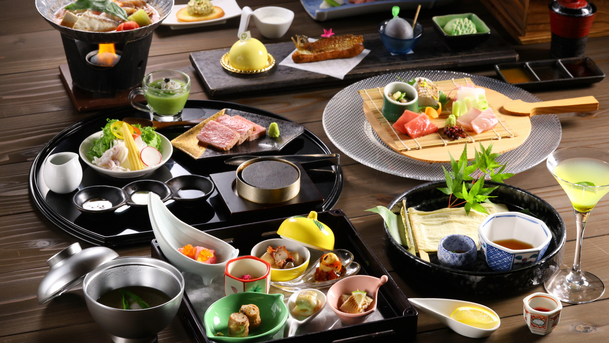 【夏のおもてなし夕食膳】地のもの、旬の食材を活かした会席料理をお楽しみください※イメージ