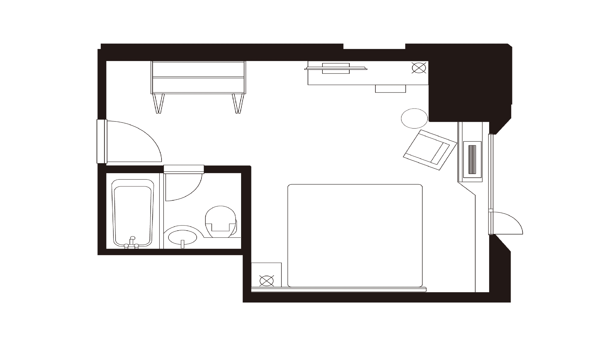 スーペリアコーナーキング客室レイアウト