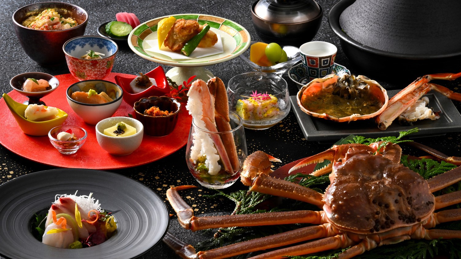 【食事処zeze確約】豪快に味わう特大タグ付き活蟹お一人様一杯を焼・刺・蒸を堪能する至福会席