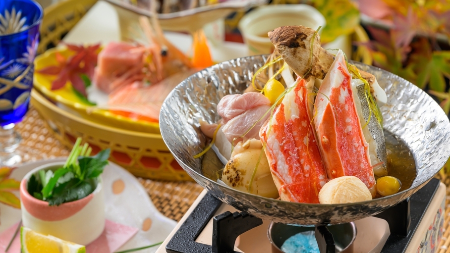 【秋の美食を個室で味わう＜万葉創作和会席＞伊勢海老と赤城牛や蟹など厳選食材を贅沢に堪能