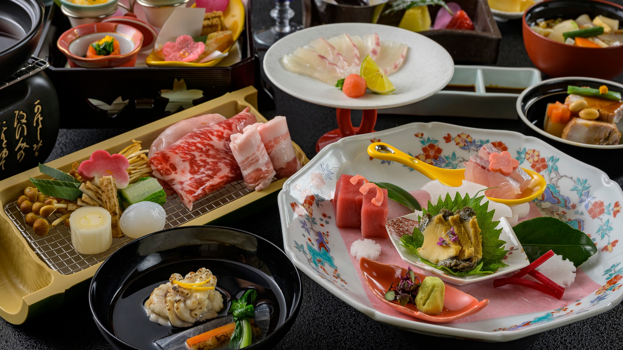 冬の万葉創作和会席。贅沢な冬のお造りに白子椀も。