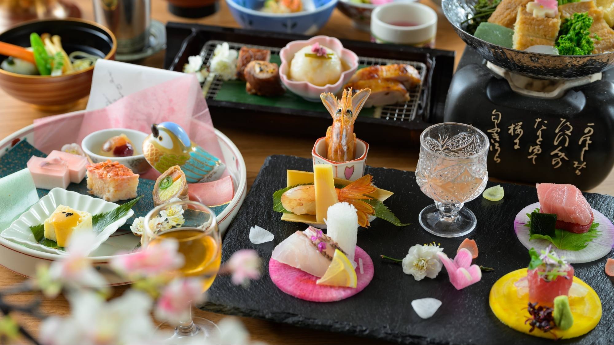 春の上州味覚会席より。春の訪れを感じられる献立をご用意いたしました。