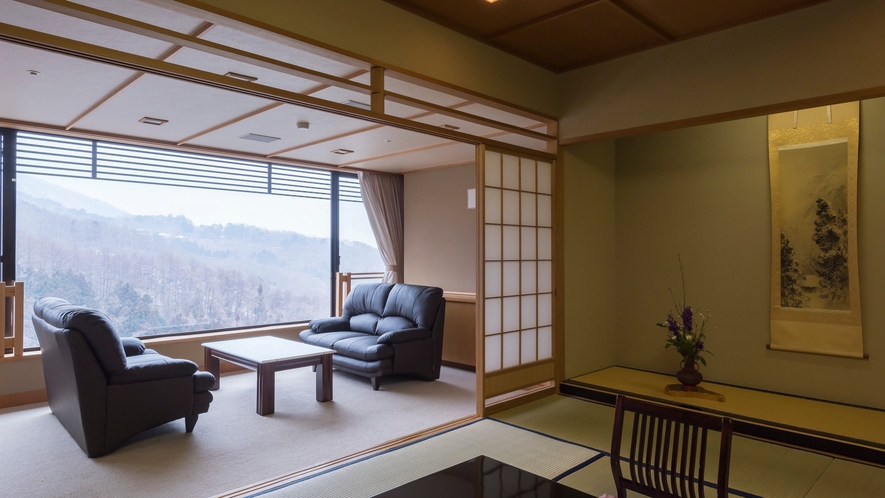 福一の貴賓室～冬には雪景色、春には美しい緑、秋には紅葉を眺める伊香保の自然に包まれた客室。