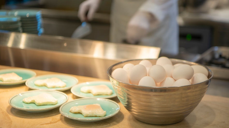 【朝食ビュッフェ】可愛らしい北海道の形の目玉焼き！