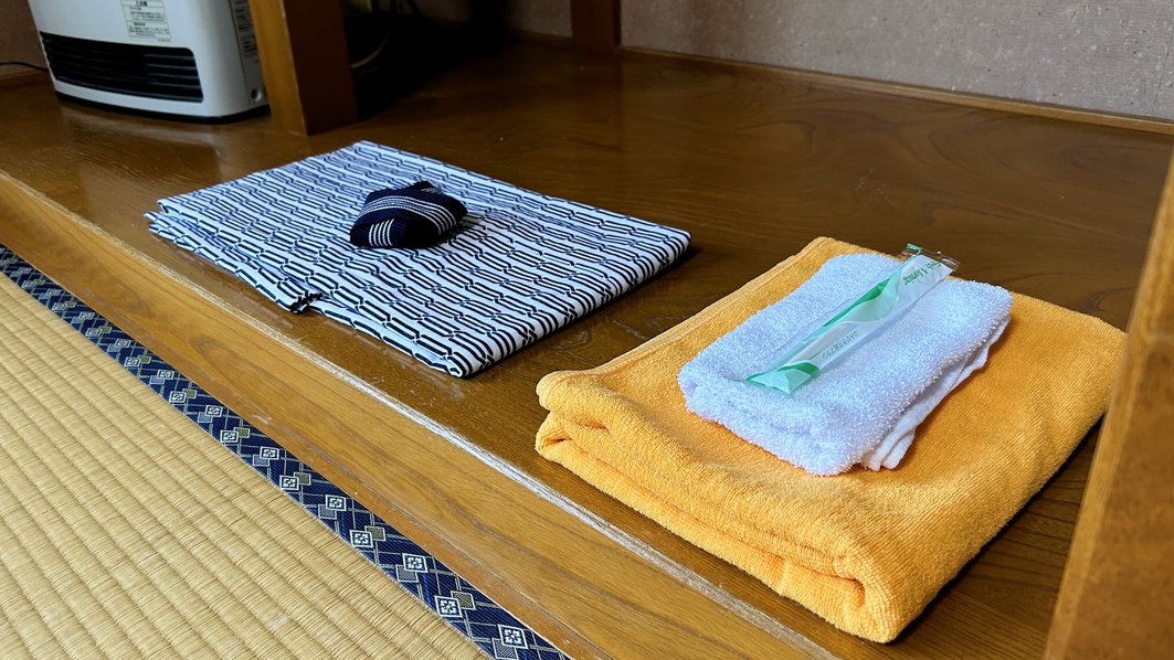 *客室一例／お部屋には浴衣とタオル類をご用意しております