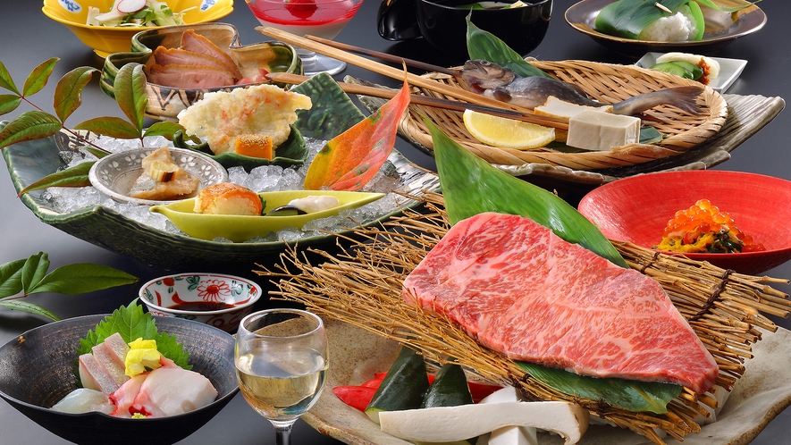 【お料理ランクUP】南部鉄器と囲炉裏で食す岩手黒毛和牛ステーキいろり会席