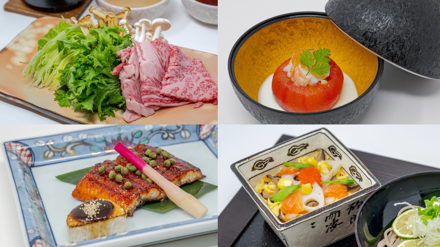 【紅や四季物語・夏】信州プレミアム牛しゃぶしゃぶや鰻、地元トマトを味わう『涼味会席』プラン