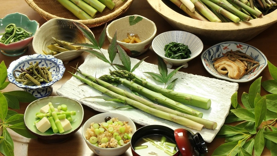 【期間限定】山菜、根曲がり竹 ※お料理は一例です※