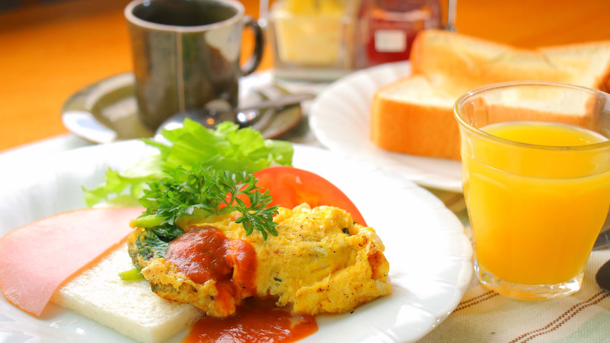 ＜朝食一例＞～洋食～ご朝食は「和食」か「洋食」選べます！事前にご希望をお知らせ下さい