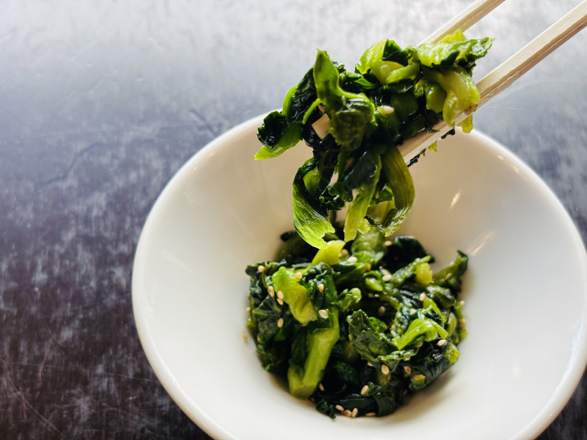 【朝食ブッフェ】ほうれん草と菜の花のおひたしで『美と免疫力UP!◎』