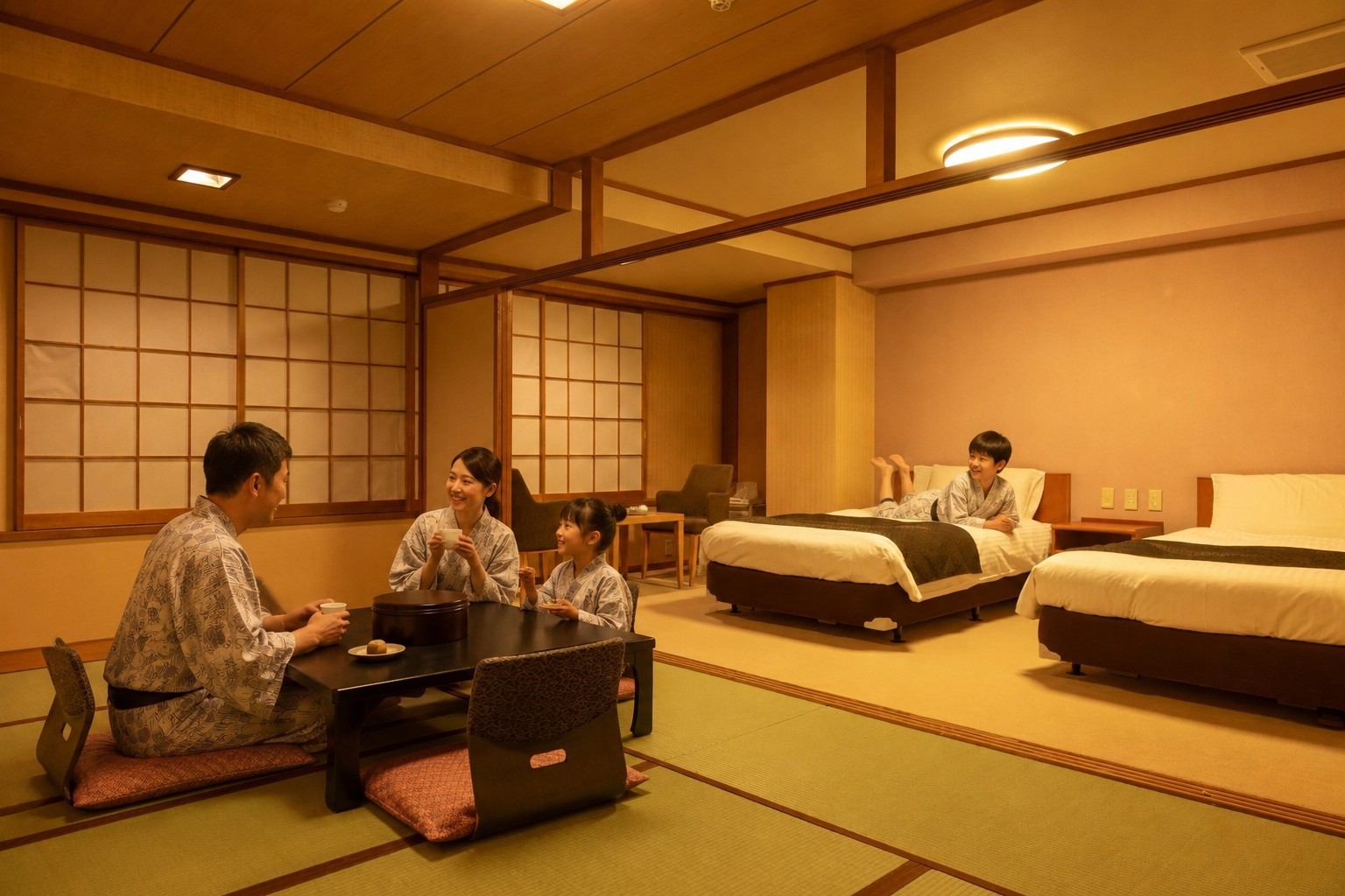 ＜1泊2食◇ファミリープラン＞家族割でお子様半額！天然温泉と絶品の会席料理を愉しむ＜個室料亭＞