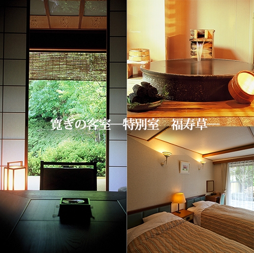 【寛ぎ半露天付き】福寿草-日本の四季を感じる温泉付き特別室-