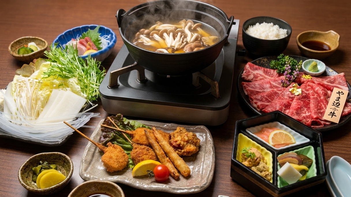 【牛しゃぶ鍋】脂を落としてヘルシーにいただく！牛しゃぶ♪＜二食付＞