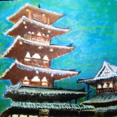 絵画　法隆寺