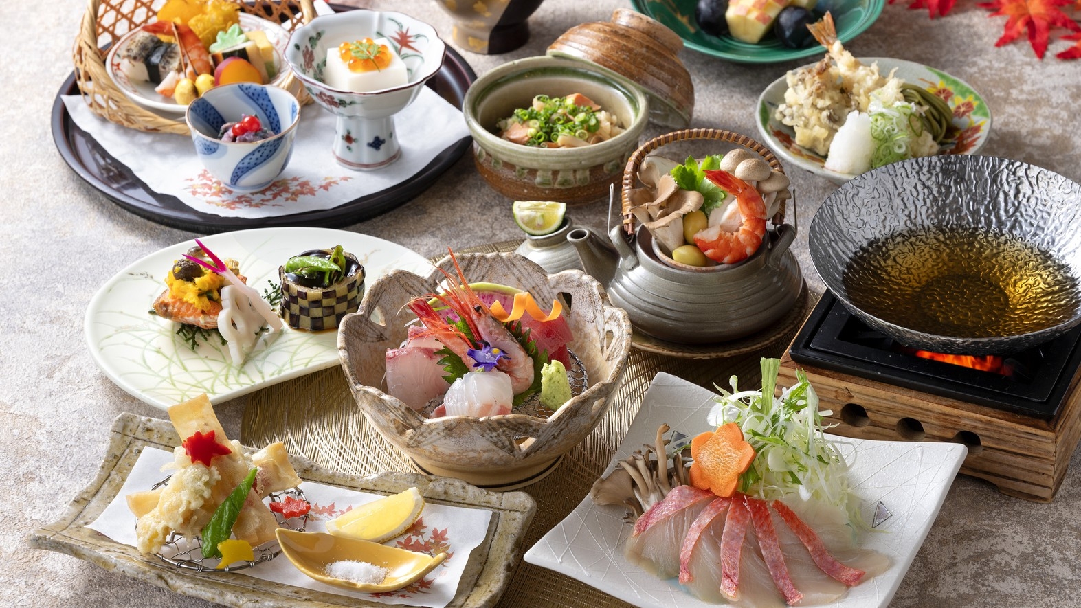 【一泊二食付き】季節の食材を味わう懐石「有楽懐石・彩」プラン