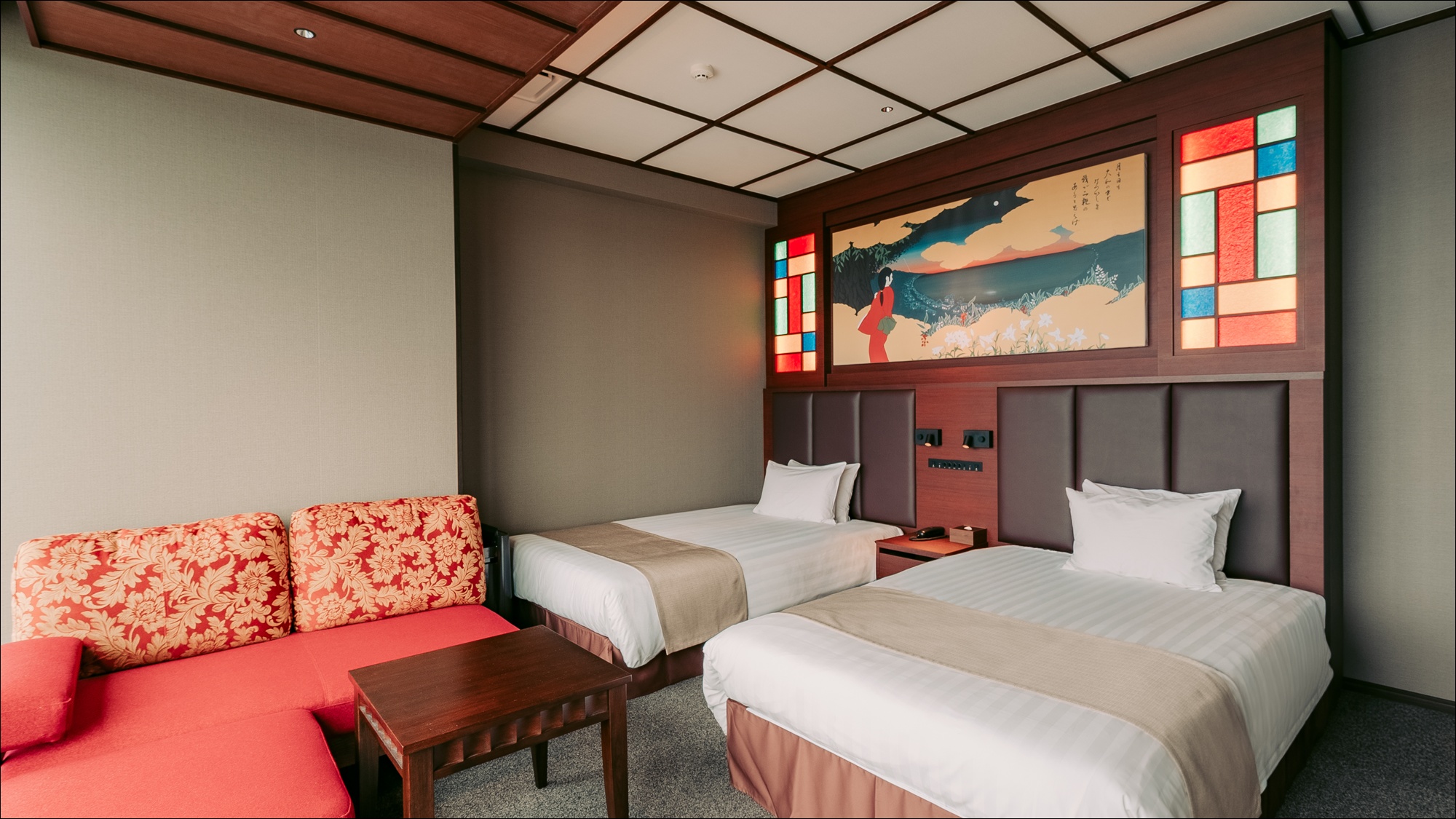 ＜松寿-Shoju-＞島の女殿様を描いた絵と、彩りのある光