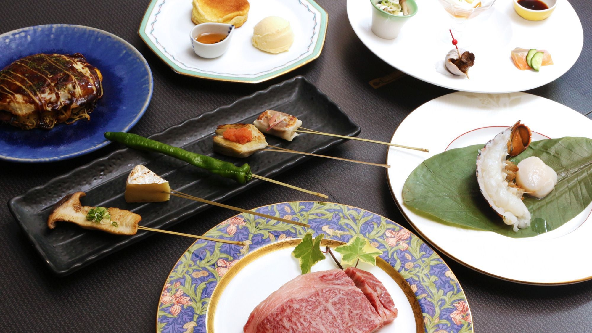 ☆日本料理「四季」鉄板焼きコーナーで食す！花宴（はなのえん）コースプラン（2食付）