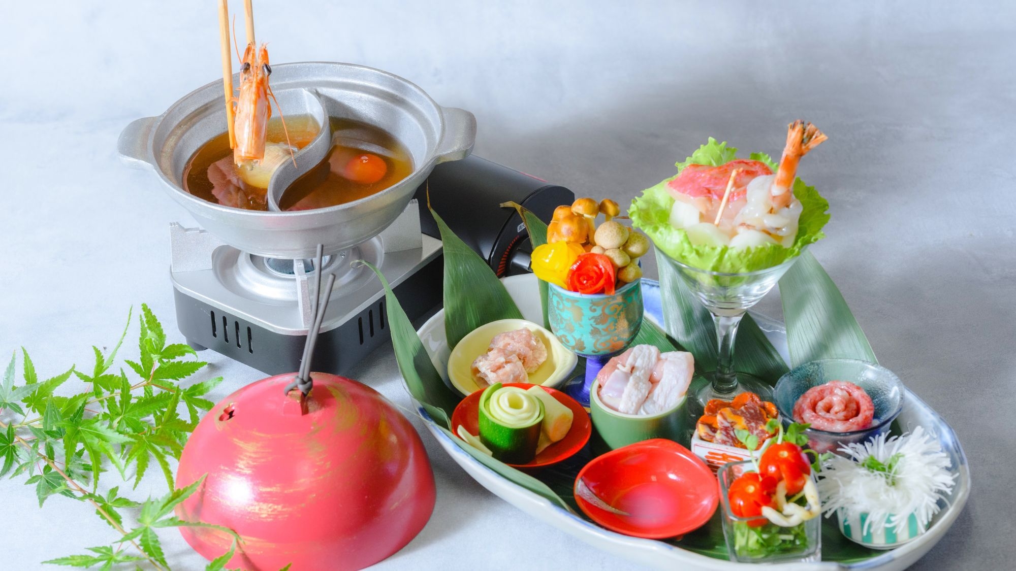 【一心舘の歴史をお鍋で表現】百年温泉御膳