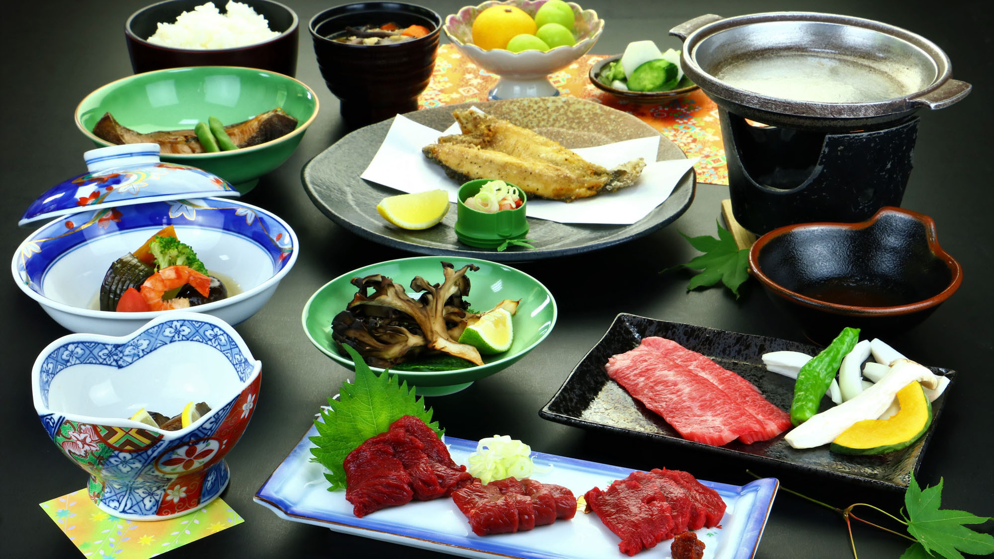 ＼GWのご予約はこちらから／とろける赤身が自慢☆馬刺し3種食べ尽くし×会津牛の陶板焼きを堪能