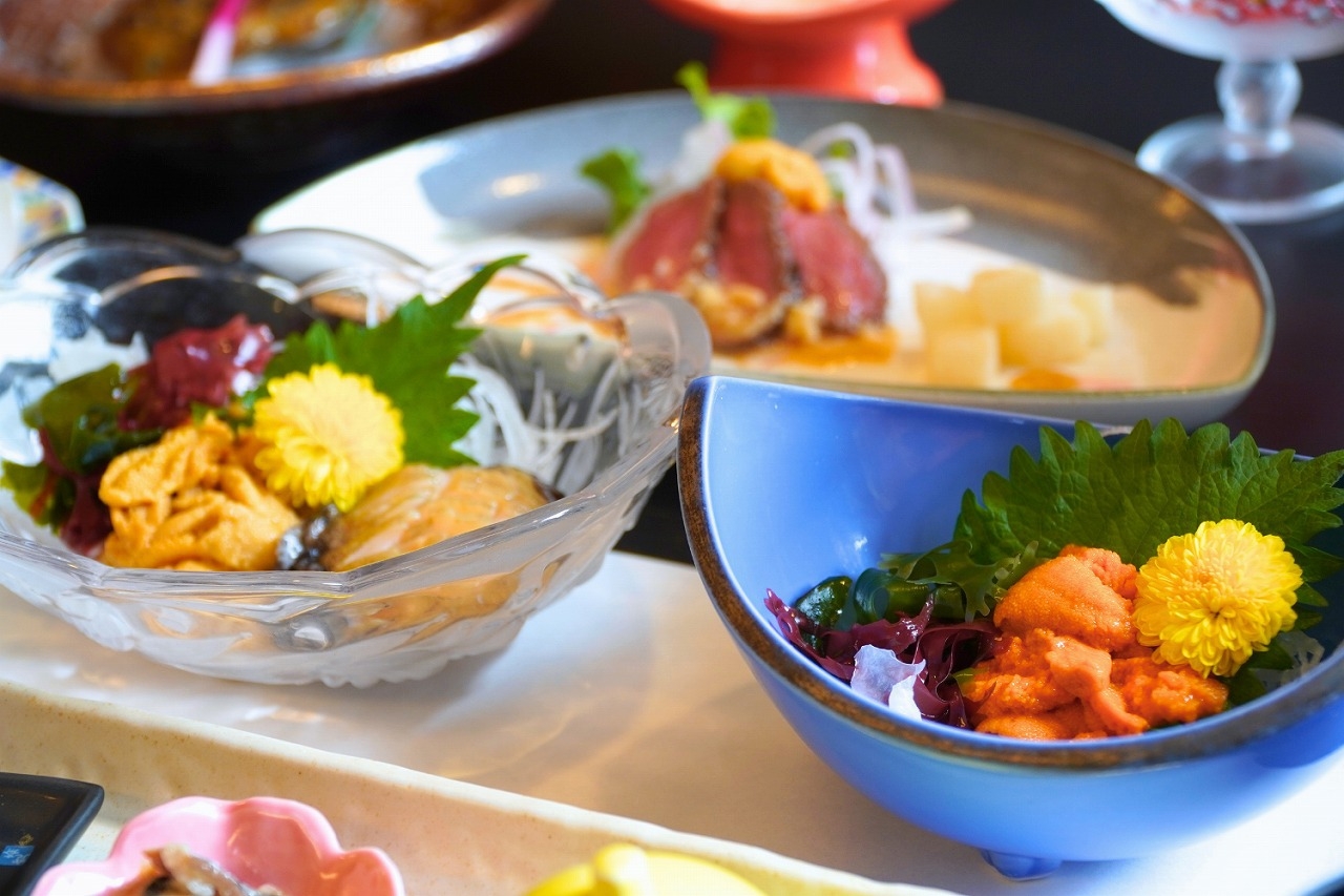 【夕朝食付】「うにづくし膳」ー全ての料理にうにをあしらった、極上のうに三昧御膳