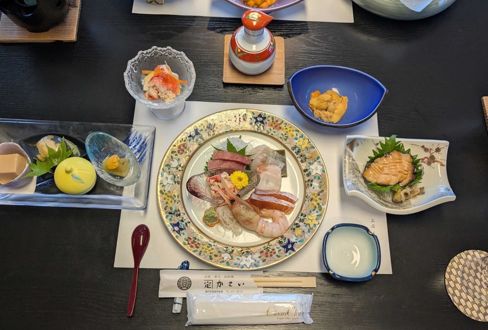 【夕朝食付】「積丹膳」ーうに、貝、お刺身など積丹の旬の幸を楽しむ贅沢御膳