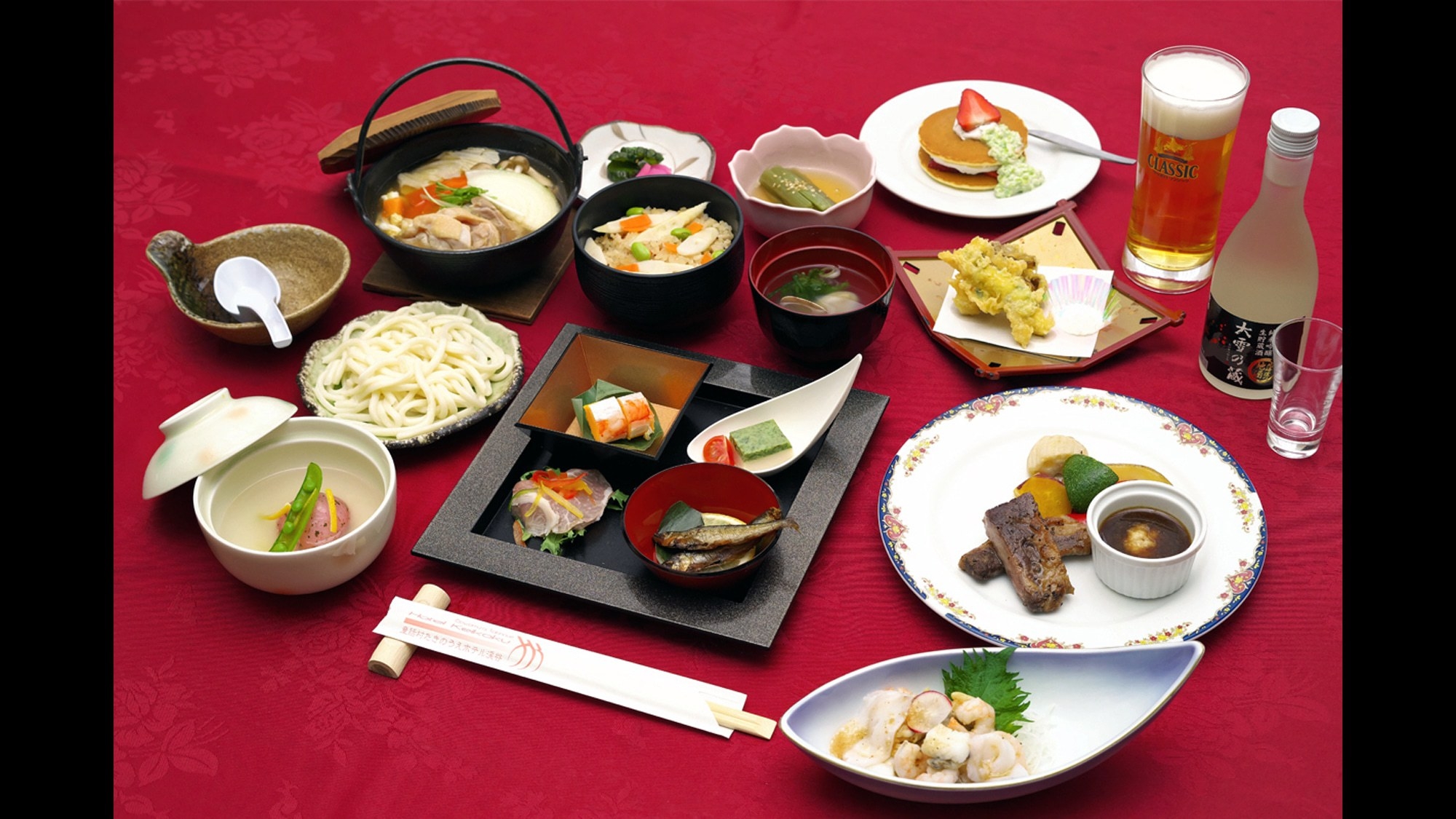 【楽天月末セール】＜オホーツク近郊食材を使った＞創作和食コース（夕朝食付）
