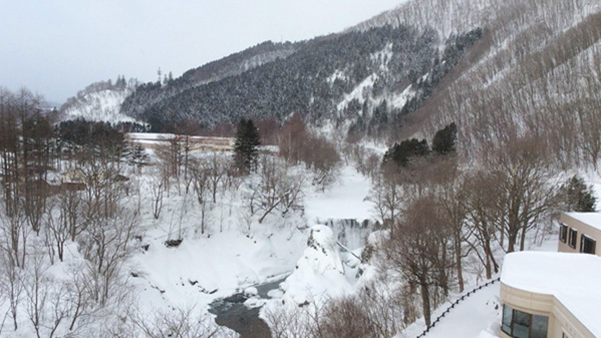 【最上階和洋室からの眺望】冬の錦仙峡