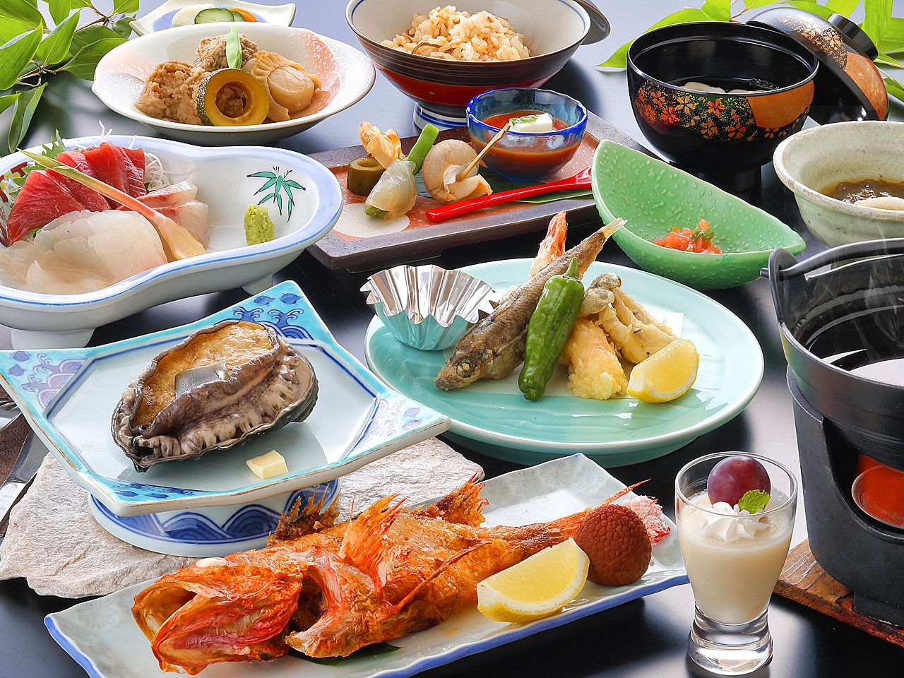 【松膳　季節の海鮮割烹】個室でお食事！活あわび酒蒸し・きんき塩焼き（４月~１０月）めひかり唐揚げも