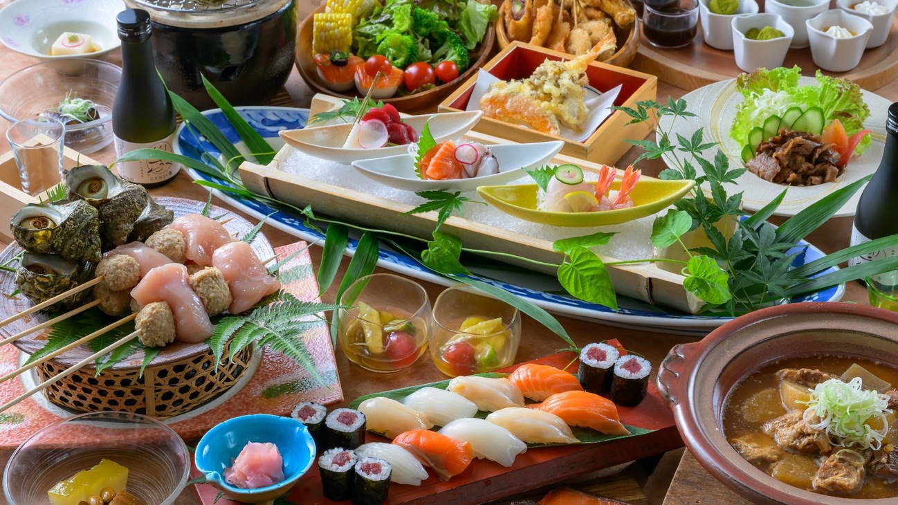 【新・清風苑スタンダードプラン】7月リニューアル「越後の海山の恵み〜清風苑の創作和風ビュッフェ」