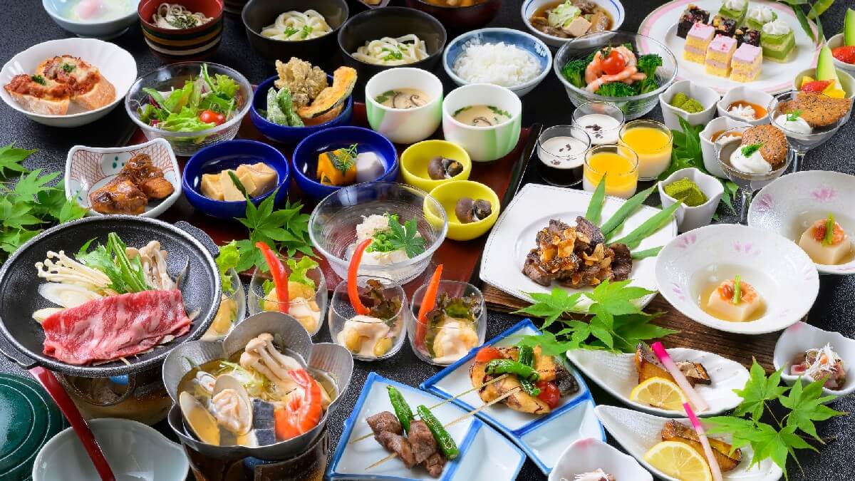 月岡温泉 ホテル清風苑の夕食ビュッフェ料理イメージ