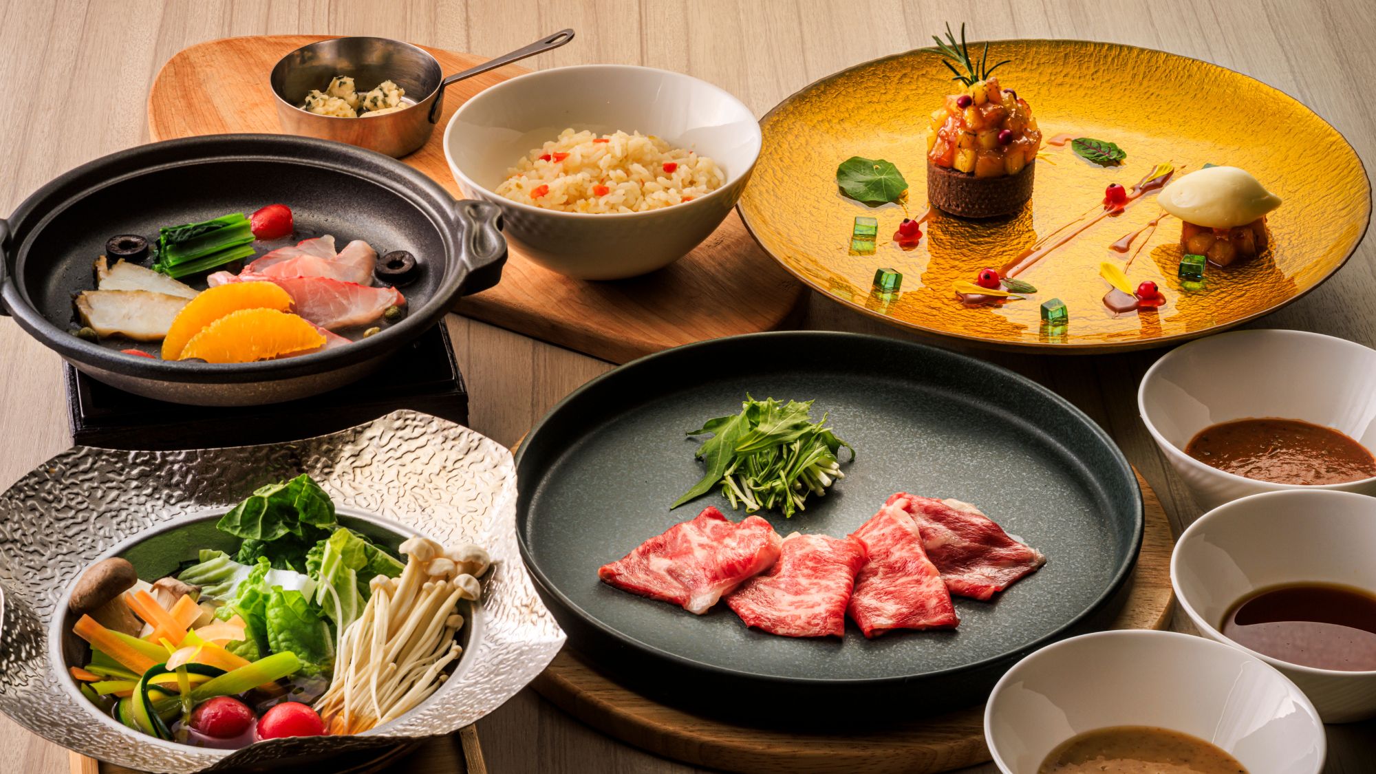 箱根西麓牛とコンソメの贅沢しゃぶしゃぶコース（夏メニュー）