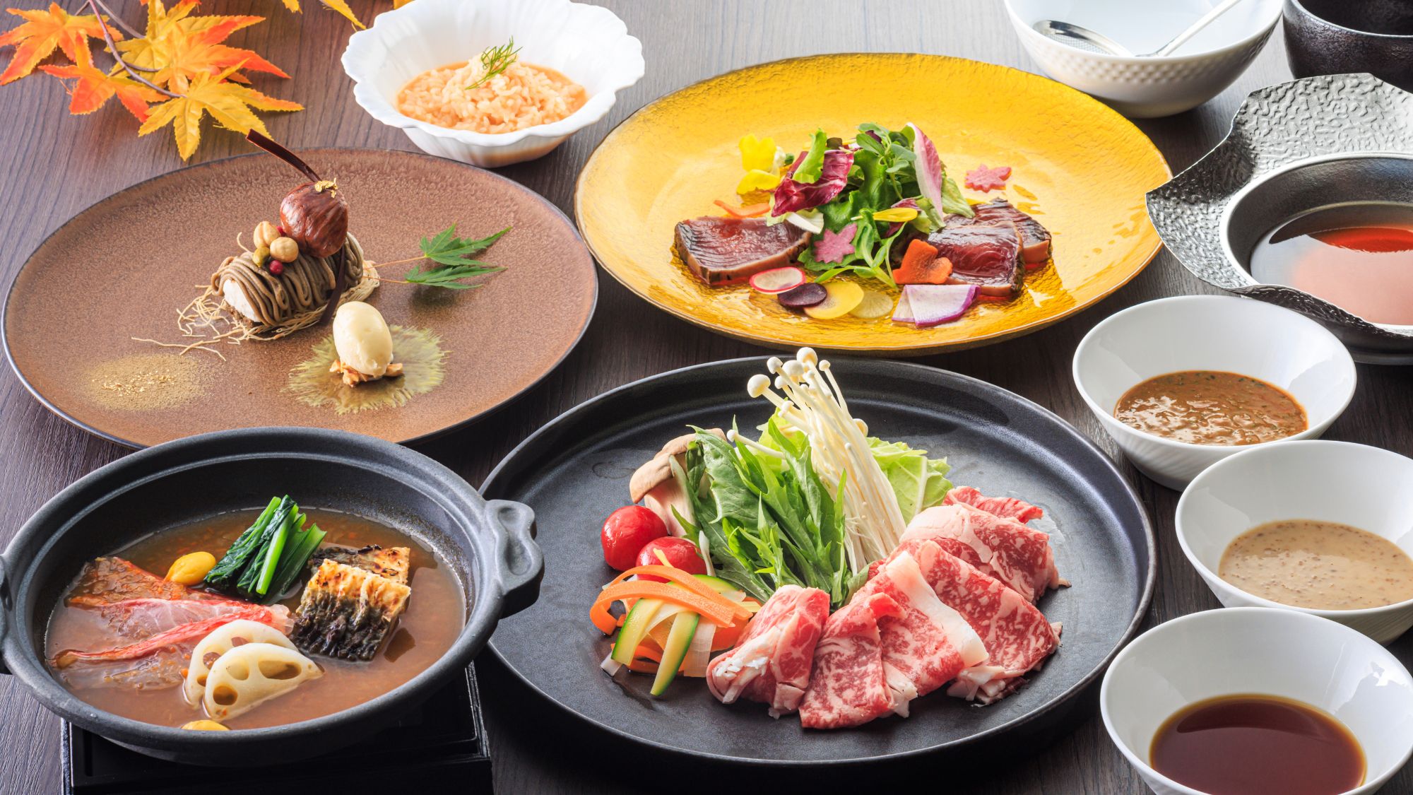 箱根西麓牛とコンソメの贅沢しゃぶしゃぶコース（秋メニュー）