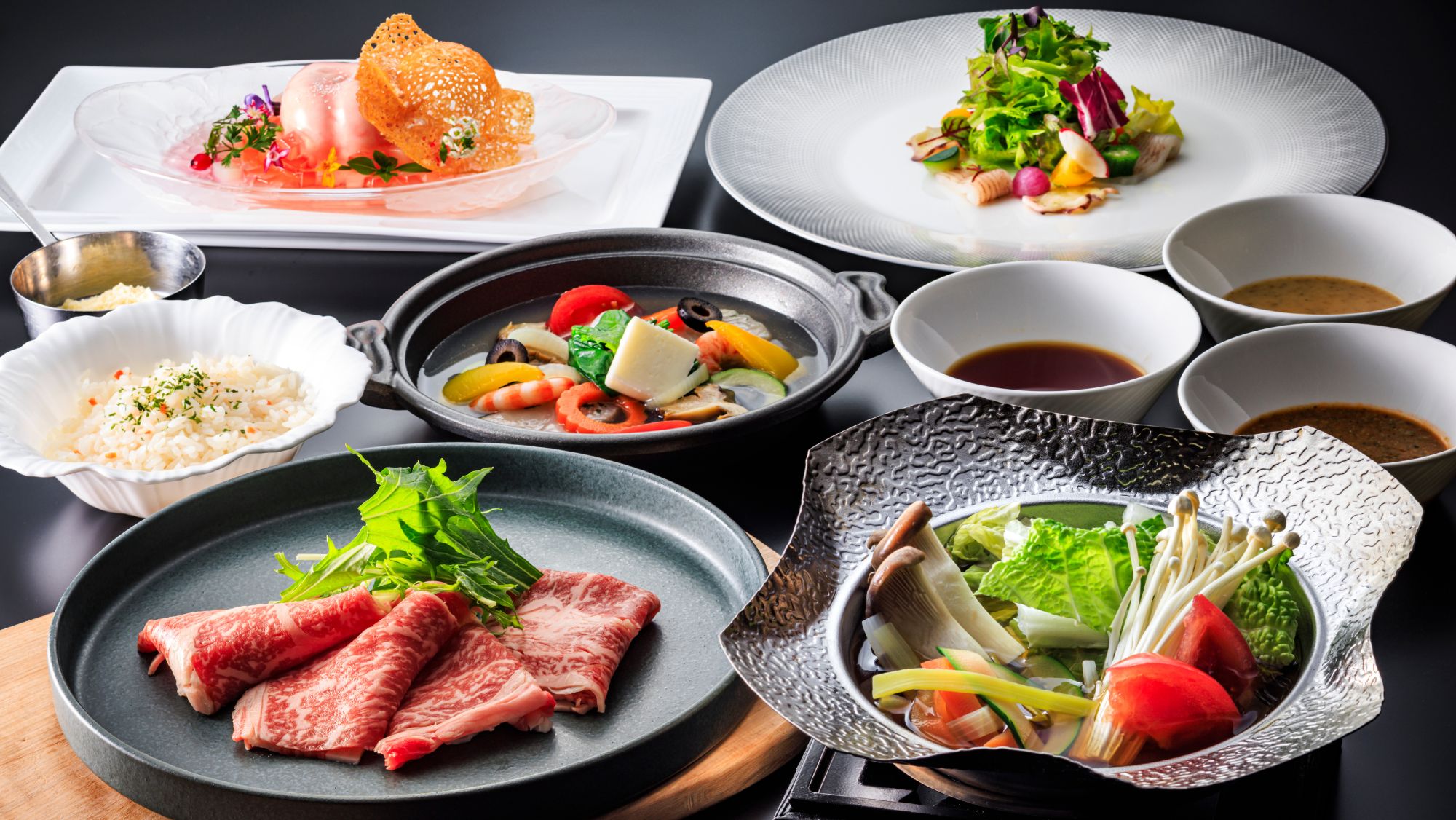 箱根西麓牛とコンソメの贅沢しゃぶしゃぶコース（夏メニュー）