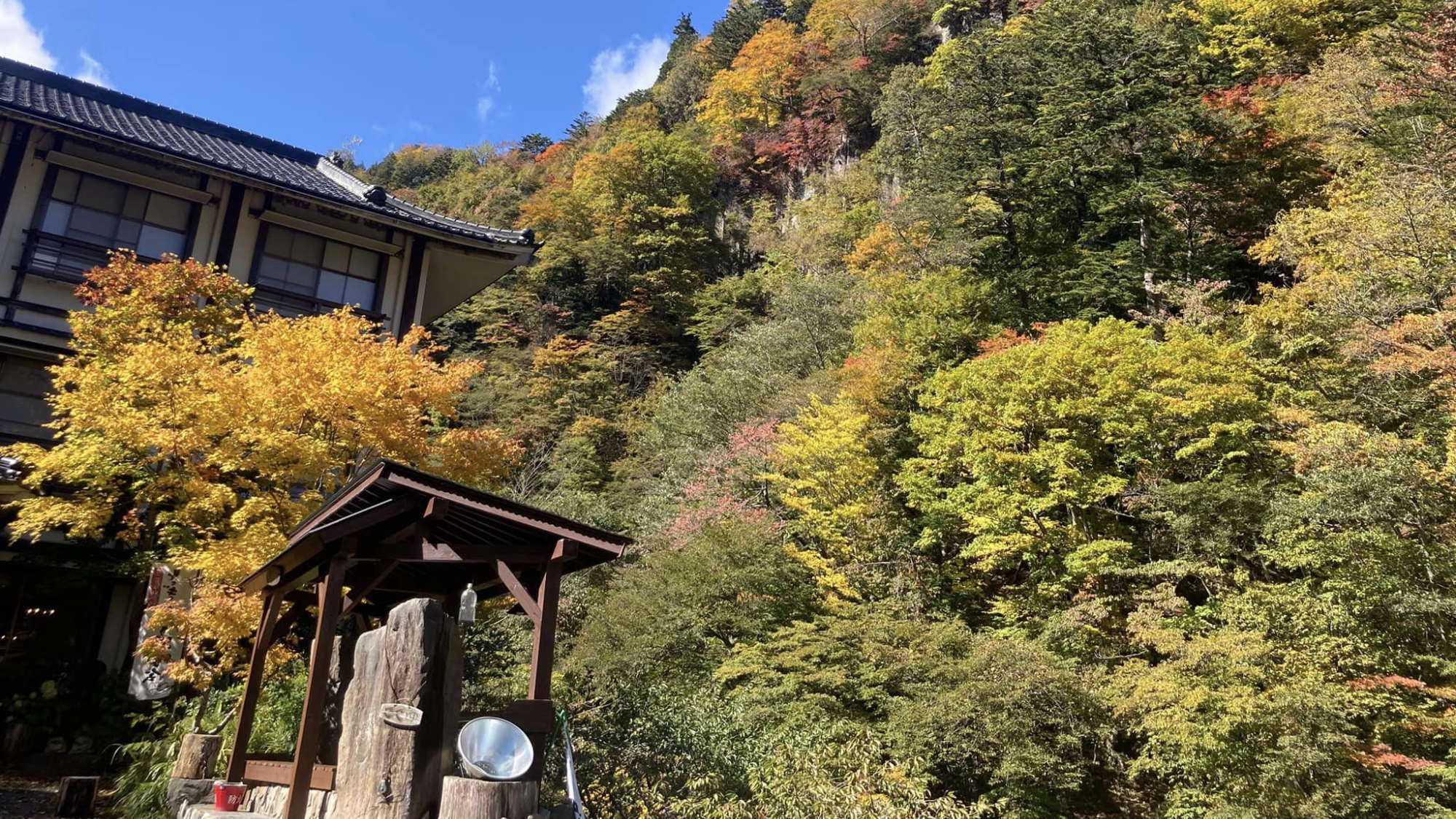 【足湯】紅葉は例年10月２０日前後が見ごろです。気候により前後します。