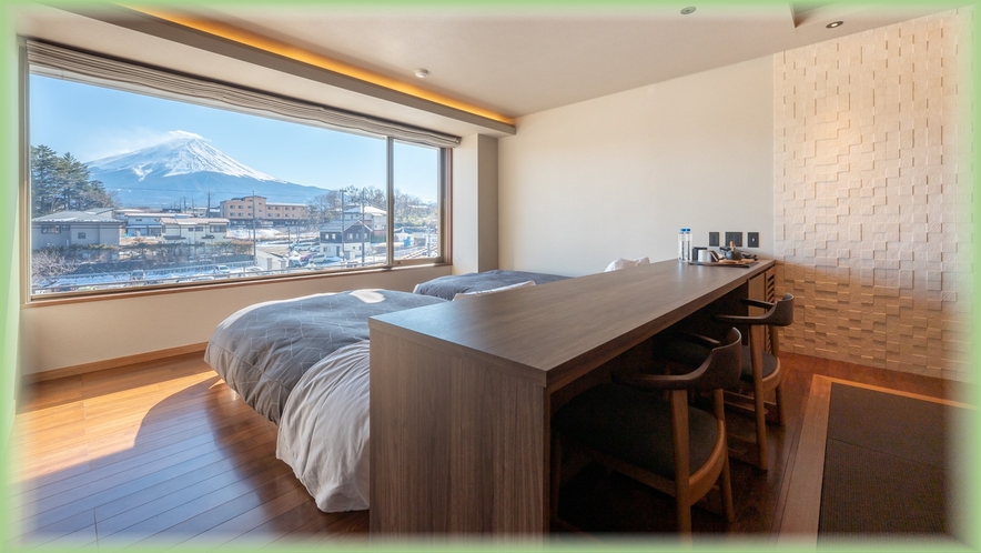 4F富士山展望風呂付和洋室52平米■寝室窓側■【デラックス】